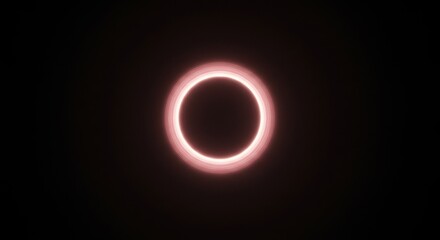 Wall Mural - Abstract Glow Ring, Rosy Hues, Minimalist Design