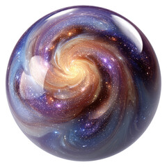 Wall Mural - a swirling galaxy captured within a transparent sphere, cosmic wonders in a glass ball. background r