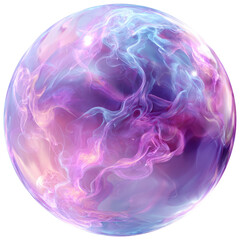 Wall Mural - a transparent sphere filled with swirling purple and blue smoke, creating a mystical and ethereal ef
