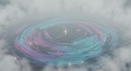Wall Mural - Abstract Nebula Swirl: Cosmic Waves of Color, Light, and Mystery.