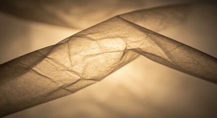 Wall Mural - Abstract Paper Lantern Corner: Warm Light, Textured Surface, Geometric Form
