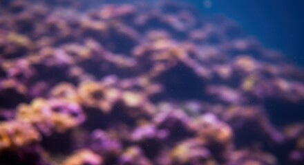 Wall Mural - Abstract Underwater Coral Reef: Blurry, Colorful, and Mysterious Marine Life.