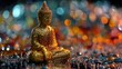 © Boonyawadee.K - Serene Buddha Statue in Water Droplets with Bokeh Background