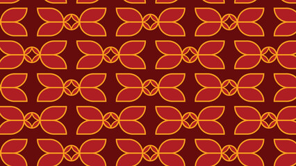 abstract ornamental vector seamless red pattern and swatches oriental chinese new year modern simple