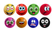 © Habibah - Happy Easter egg set with cute faces and cartoon expressions