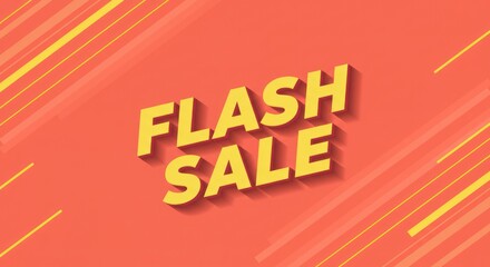 Wall Mural - Bold Flash Sale Announcement with 3D Text and Dynamic Background