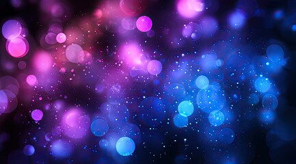 Abstract bokeh background with vibrant purple and blue lights