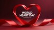 © Tromistudio  - A captivating closeup showcases a heartshaped red ribbon, symbolizing world heart day and the importance of cardiovascular health awareness and prevention efforts