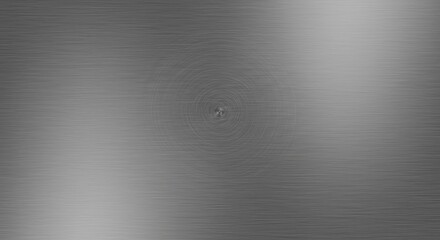 Wall Mural - Brushed Metal Texture with Circular Grain, Industrial Gray Background, Polished Surface