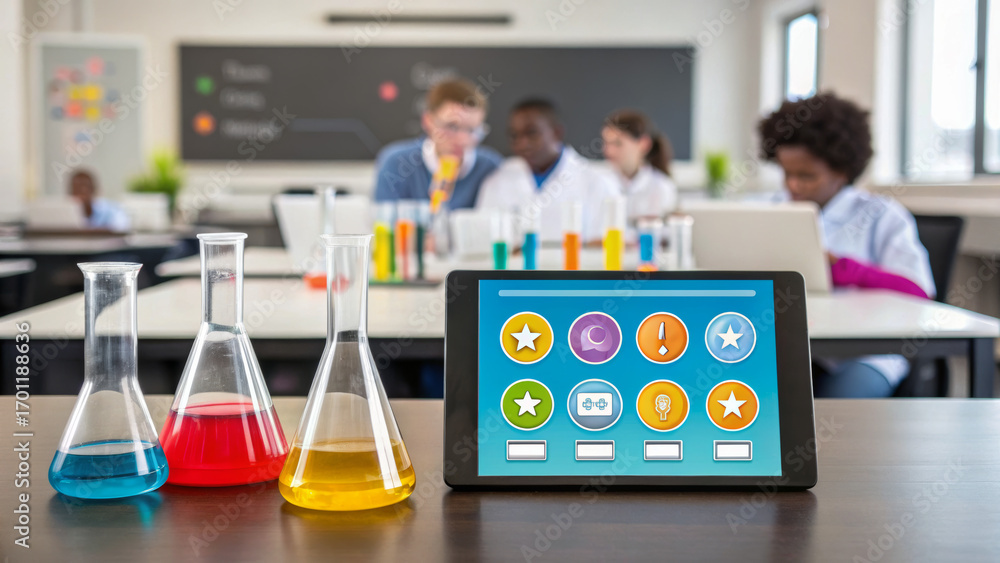 Educational gamification makes learning fun. Laboratory setting with ...