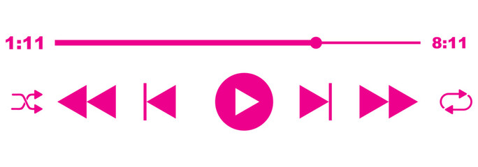 Wall Mural - icon media music player in vector. modern playback of music application. multimedia navigation on sm