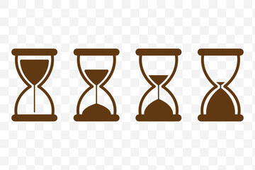 Wall Mural - Hourglass icon set representing time management and countdown concept