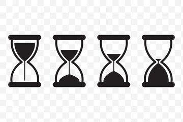 Wall Mural - Hourglass icon set representing time management and countdown concept