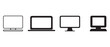 © CreatetiveDesignX - Set of computer and laptop icons. isolated on white background for web design.