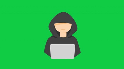 robber icon animation hacker icon cybercrime technology and digital security concepts