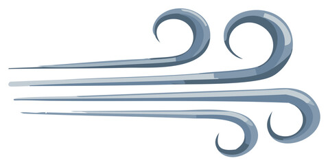 Wall Mural - Stylized illustration of dynamic wind currents with swirling lines showing powerful air movement and flow