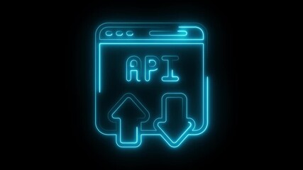 Neon a p i dial pulses with neon accents, highlights application programming interface