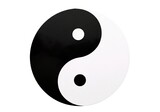 3D Render of a Yin Yang Symbol on a Gray Background