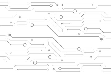 Vector Technology black circuit diagram concept. Abstract technology on white background. High-tech circuit board.