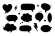 © Lifeking - Black comic speech bubbles and thought clouds set. Cartoon talk balloons for communication and graphic design