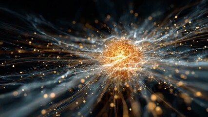 Wall Mural - Vivid Cosmic Energy Burst in an Abstract Cosmic Atmosphere with Radiant Lights and Dynamic Flowing Patterns