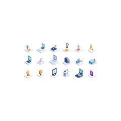 Web development SEO coding and programming modern website design digital technology software development responsive user interface and online platform isolated on white background