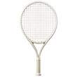 © JUNAKY - A clean, modern, white tennis racket isolated on a transparent background, showcasing its strings and frame, perfect for sports equipment photography and design