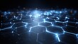 © Generative AI - Abstract Hexagonal Network Background with Glowing Connections, Ideal for Technology, Science, and Future Concepts
