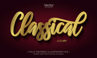 Wall Mural - classical golden text effect editable eps cc