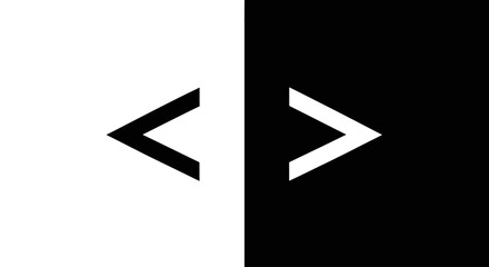 Code Icon: A minimalist, graphic representation featuring the symbols representing code brackets, positioned over a stark black and white background.