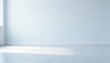© Generative AI - Minimalist Interior with Soft Blue Wall and Concrete Floor, Ideal for Product Mockups and Design Overlays