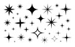 © Vectory Icons - Collection of Black Starburst and Sparkle Icons on White Background