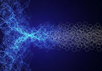 Dynamic digital network connection visualizes data flow and modern technology solutions