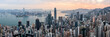 © Matteo Colombo - Hong Kong skyline and harbor panoramic at sunrise