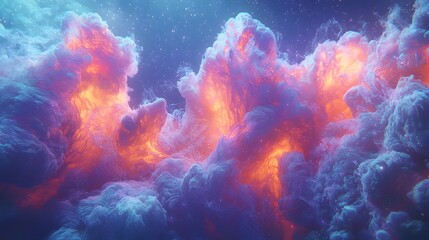 Wall Mural - abstract cosmic clouds of vibrant colors swirl in a breathtaking celestial display.