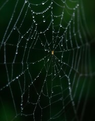 Dew-Kissed Web: Nature's Intricate Design
