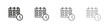 © Hestia - Calendar clock icons. thin line symbols in strokes