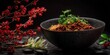 © satisfied - Delicious Asian Noodles in a Dark Bowl with Red Flowers