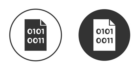 Binary code icon or Logo. Flat Style vector EPS.