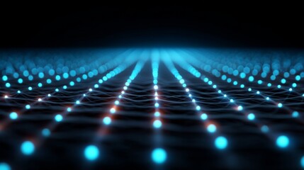 Digital Data Network: A captivating abstract visual showcasing a network of interconnected points, symbolizing the intricate web of data exchange in a digital world, rendered in a sleek.
