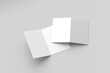 © lavender - Bi-fold brochure mockup featuring two blank brochures on a gray surface.