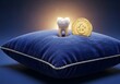 © Animal - A single tooth sits on a plush blue velvet pillow next to a golden coin