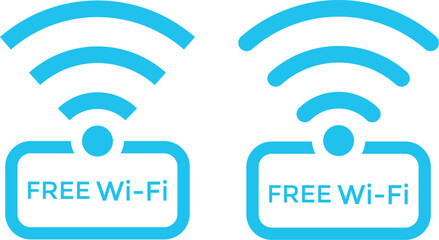 Wall Mural - Free wifi zone icon set. Set collections free WIFI trendy colorful icon sign. free wifi icon collection for restaurant, office, home, shop etc place free internet or network service.
