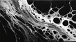 © Flower images - モノクロの抽象的な液体模様。デザインや背景素材に適したアート作品。