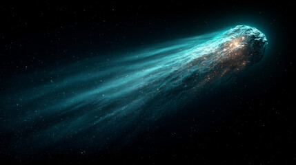 Wall Mural - Glowing Comet Trail with Sparkling Particles