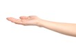 © Ana - Open Hand Gesture Offering with Receiving, Giving, and Support Concept on White Background.