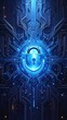 © Maulana - A futuristic, detailed depiction of a secure, technological interface with a glowing lock, showcasing intricate circuit board patterns and vibrant blue light effects.