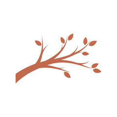 Autumn tree branch with falling leaves artistic illustration natural seasonal change concept vector