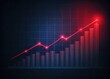 © Ningjing - Dark background with a dynamic red line graph showing steady financial growth over time