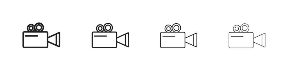 Wall Mural - Video camera icon vector graphics. black style vector icons